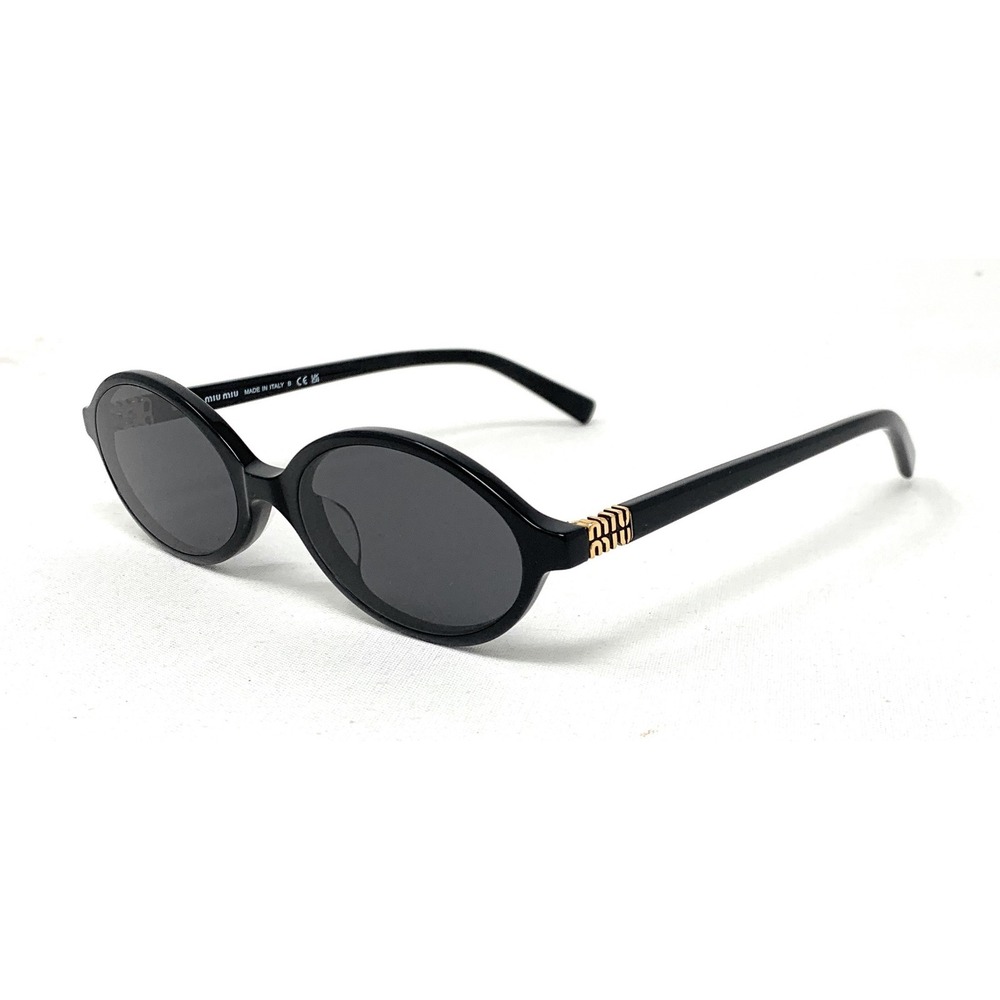 MIU MIU MU 04ZS 1AB5S0 Women's Black Oval Sunglasses Dark Gray 50-18-140